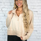 Cream Cropped Quarter Zip Pullover - She Chester