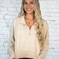 Cream Cropped Quarter Zip Pullover - She Chester