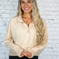 Cream Cropped Quarter Zip Pullover - She Chester