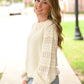 Cream Pom Sleeve Sweater - She Chester
