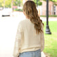 Cream Pom Sleeve Sweater - She Chester
