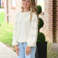 Cream Pom Sleeve Sweater - She Chester