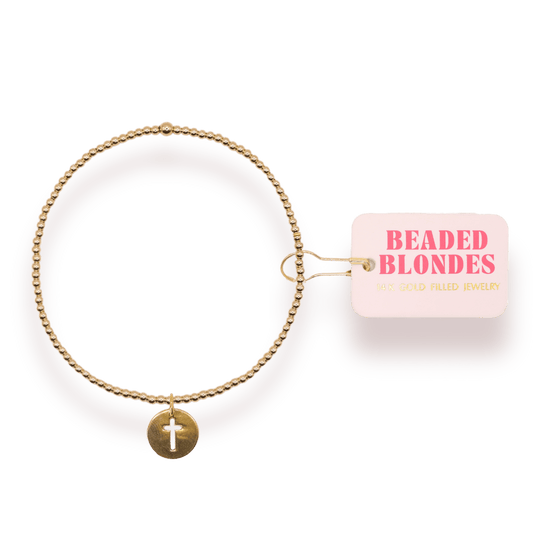 Cross Cutout Charm Bracelet: Standard 6.75 inch - She Chester