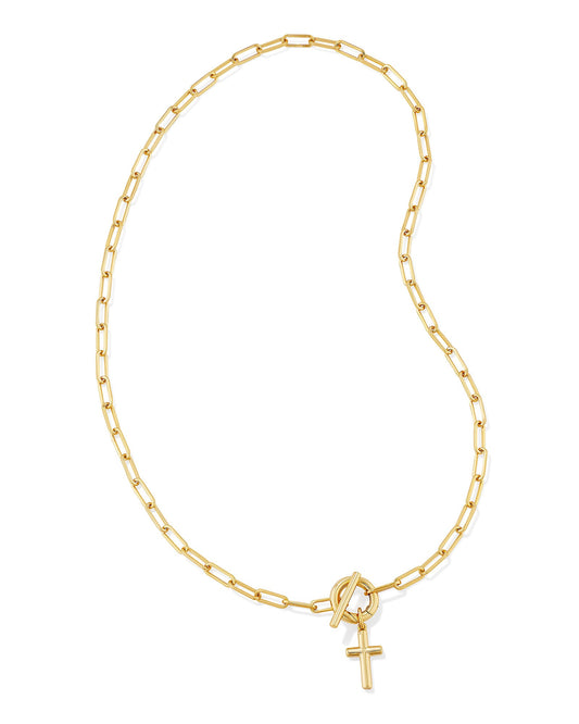 Cross Gold Link And Chain Necklace - She Chester