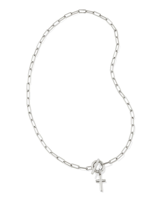 Cross Silver Link And Chain Necklace - She Chester