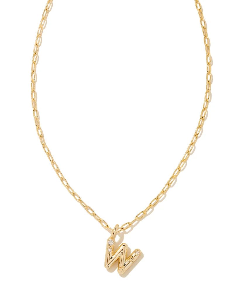Crystal Letter Necklace - Gold - She Chester