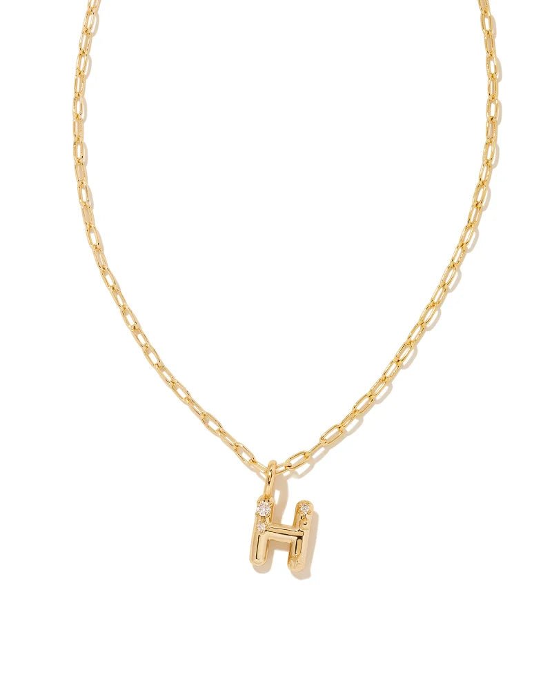 Crystal Letter Necklace - Gold - She Chester