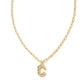 Crystal Letter Necklace - Gold - She Chester