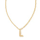 Crystal Letter Necklace - Gold - She Chester