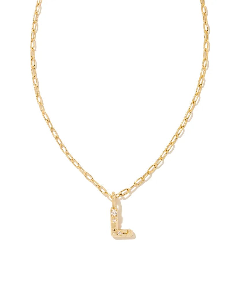 Crystal Letter Necklace - Gold - She Chester