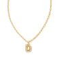 Crystal Letter Necklace - Gold - She Chester