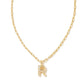 Crystal Letter Necklace - Gold - She Chester