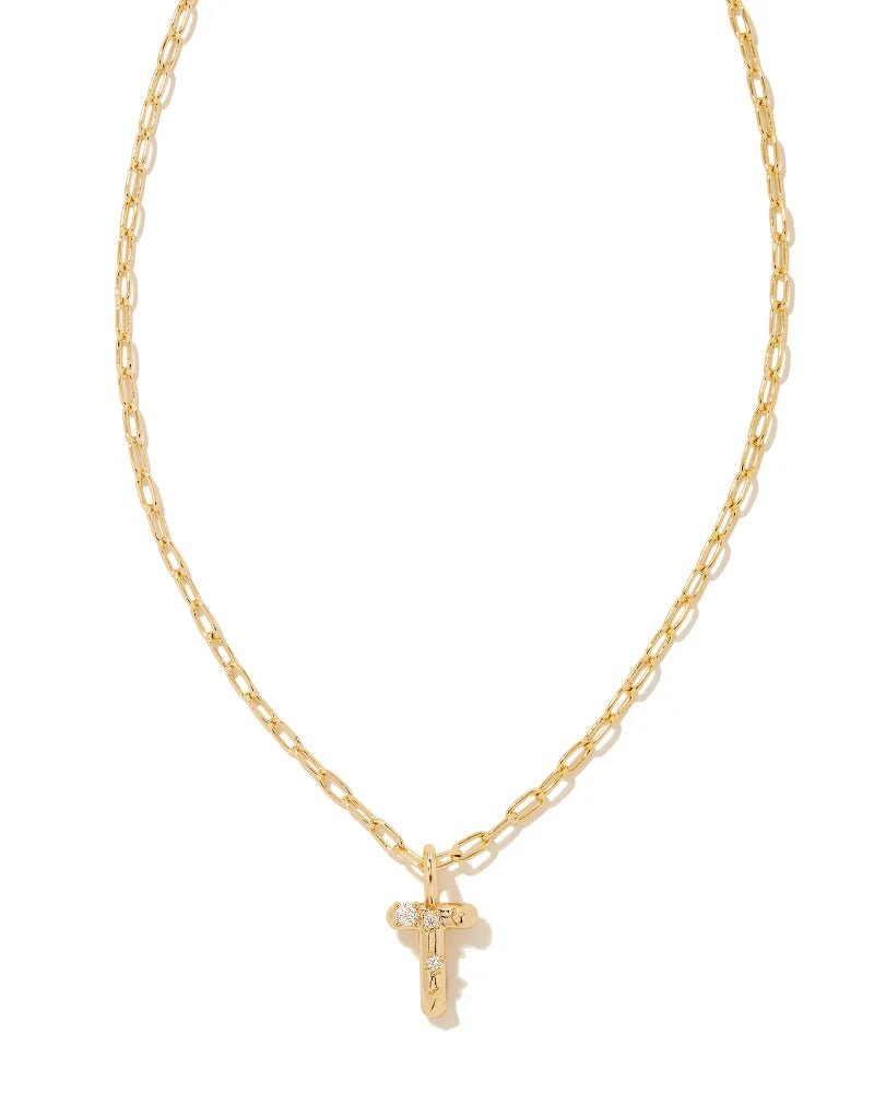 Crystal Letter Necklace - Gold - She Chester