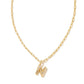Crystal Letter Necklace - Gold - She Chester