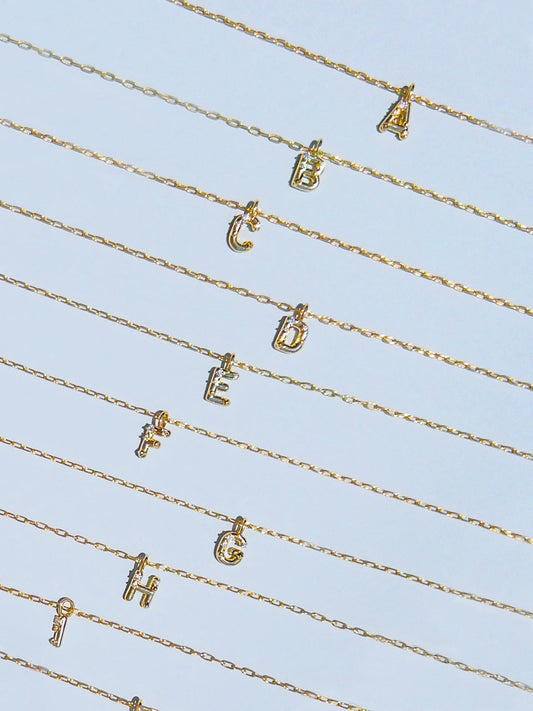 Crystal Letter Necklace - Gold - She Chester