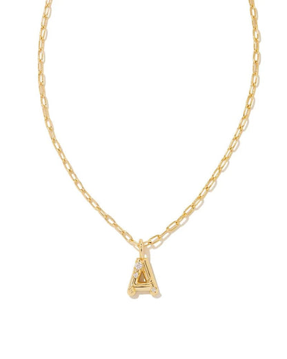 Crystal Letter Necklace - Gold - She Chester