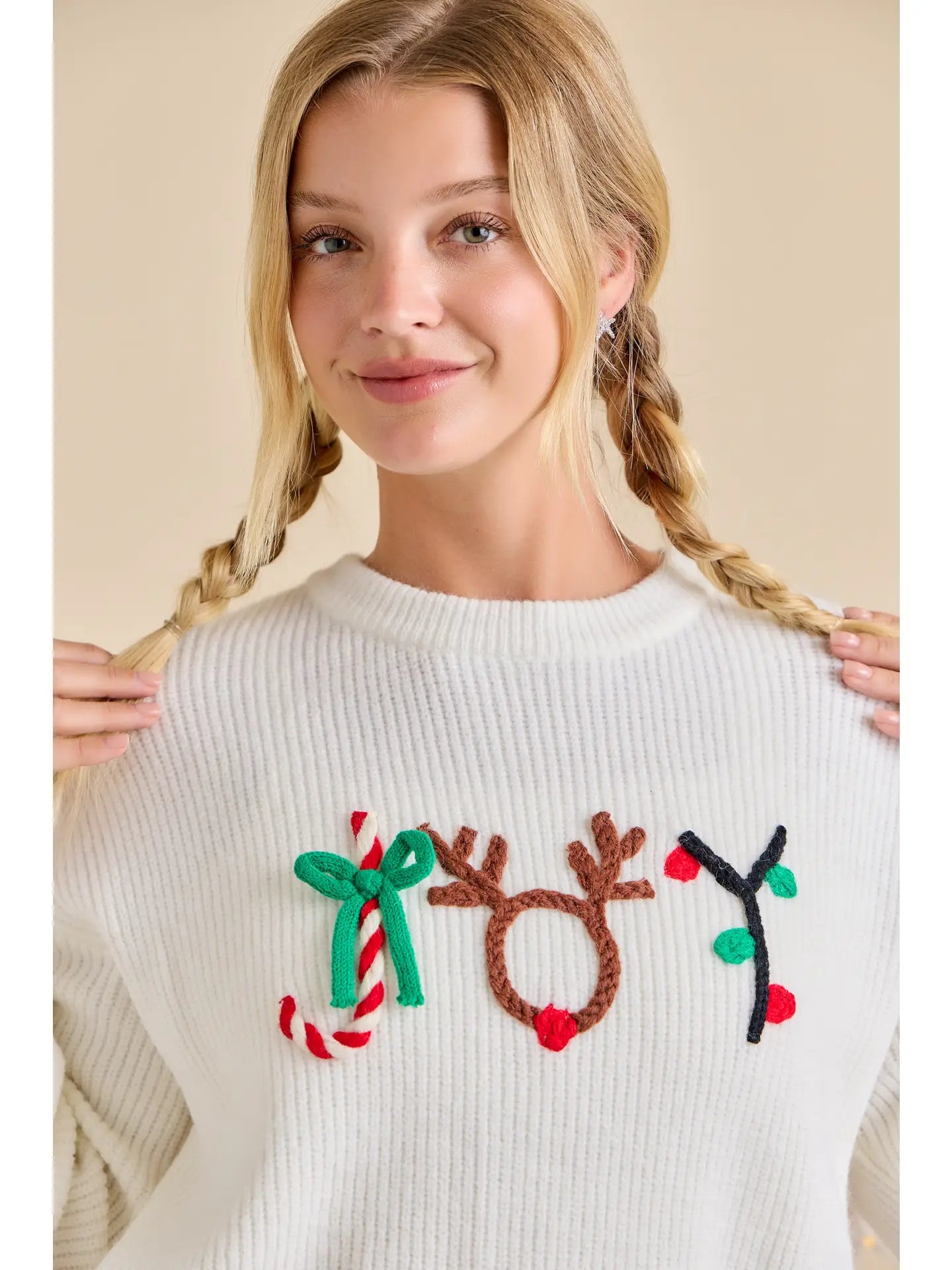 Christmas Joy White Sweater