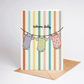 Welcome Baby Onesies Rainbow Striped New Baby Greeting Card