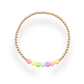 Teacher Rainbow Letter Bracelet: Standard 6.75 inch / Gold