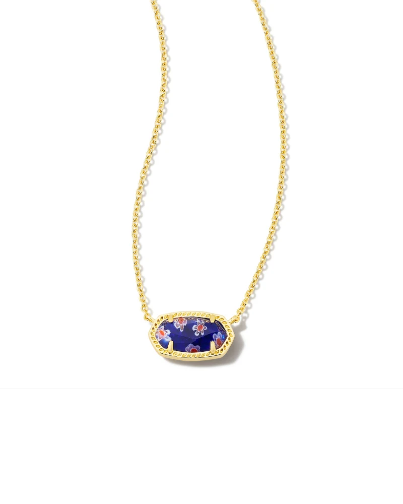 Elisa Necklace Gold Cobalt Blue Mosaic