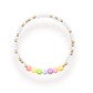 Teacher Rainbow Letter Bracelet: Standard 6.75 inch / Gold