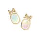 DAPHNE BOW DROP EARRINGS GOLD IRIDESCENT CRYSTAL IVORY ILLUSION - She Chester