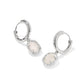 DAPHNE CRYSTAL FRAME HUGGIE EARRINGS SILVER IRIDESCENT DRUSY - She Chester