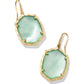 Daphne Drop Earrings Gold Light Green MOP - She Chester