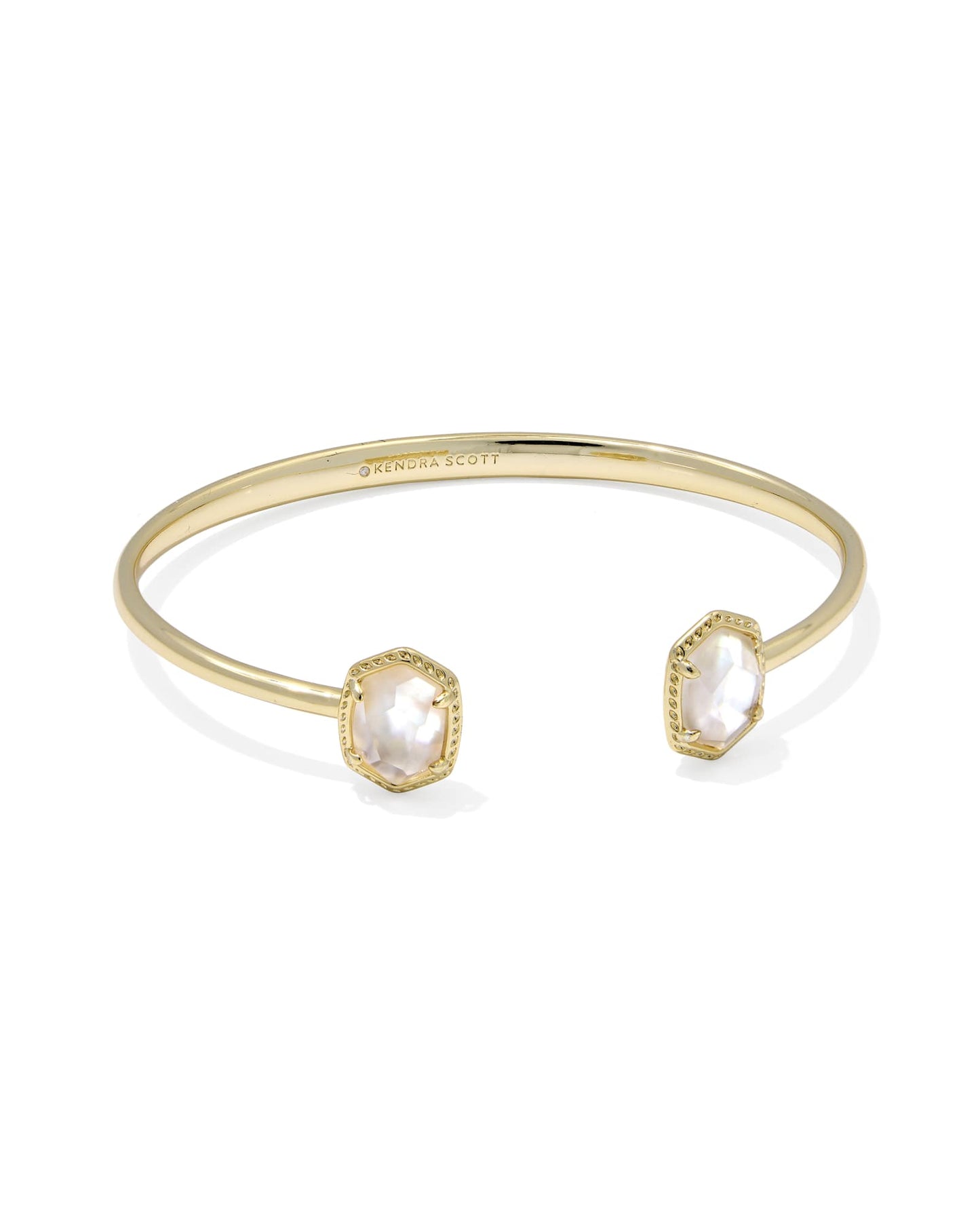 DAPHNE FRAME CUFF BRACELETGOLD IVORY MOTHER OF PEARL S/M - She Chester