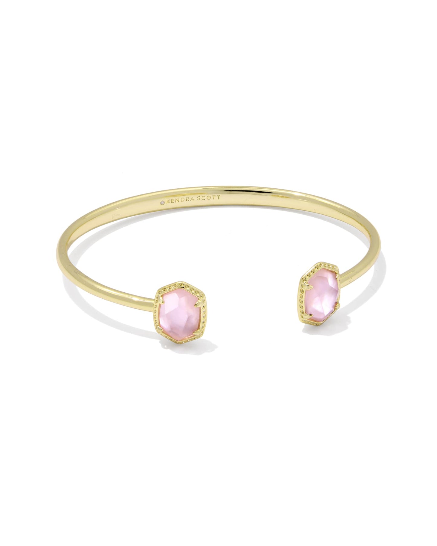 DAPHNE FRAME CUFF BRACELETGOLD LIGHT PINK MOTHER OF PEARL S/M - She Chester