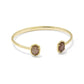 DAPHNE FRAME CUFF BRACELETGOLD TAUPE MOTHER OF PEARL S/M - She Chester