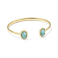 DAPHNE FRAME CUFF BRACELETGOLD TEAL AMAZONITE S/M - She Chester