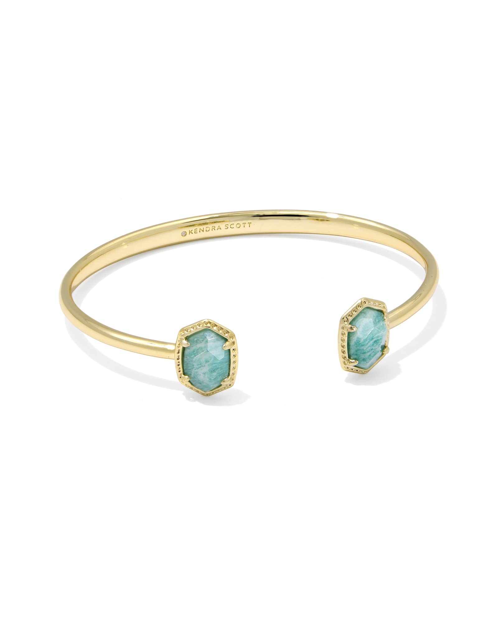 DAPHNE FRAME CUFF BRACELETGOLD TEAL AMAZONITE S/M - She Chester