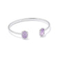 DAPHNE FRAME CUFF BRACELETSILVER PURPLE AMETHYST S/M - She Chester