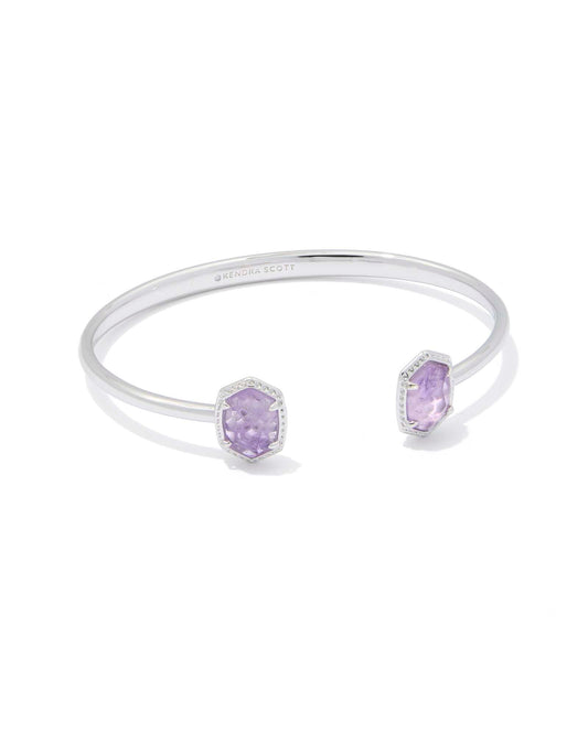 DAPHNE FRAME CUFF BRACELETSILVER PURPLE AMETHYST S/M - She Chester