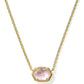 DAPHNE FRAME SHORT PENDANT NECKLACE GOLD LIGHT PINK MOTHER OF PEARL - She Chester