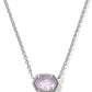 DAPHNE FRAME SHORT PENDANT NECKLACE SILVER PURPLE AMETHYST - She Chester