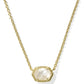 DAPHNE FRAME SHORT PENDANT NECKLACEGOLD IVORY MOTHER OF PEARL - She Chester