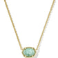 DAPHNE FRAME SHORT PENDANT NECKLACEGOLD TEAL AMAZONITE - She Chester