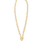 Daphne Link Chain Necklace Gold Coral Pink MOP - She Chester