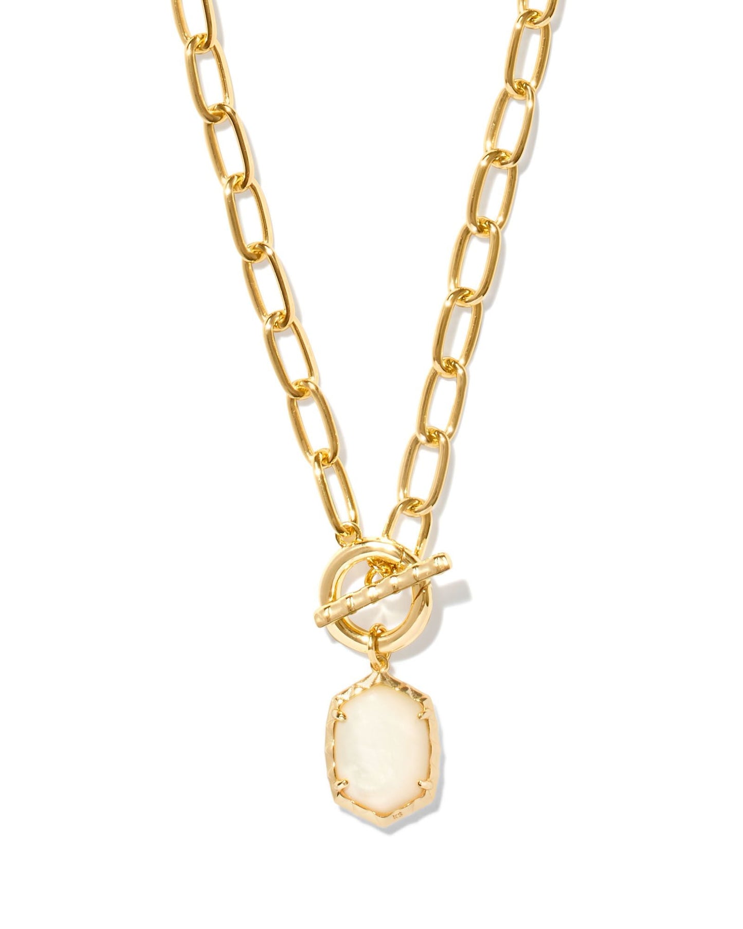 Daphne Link Chain Necklace Gold Ivory MOP - She Chester