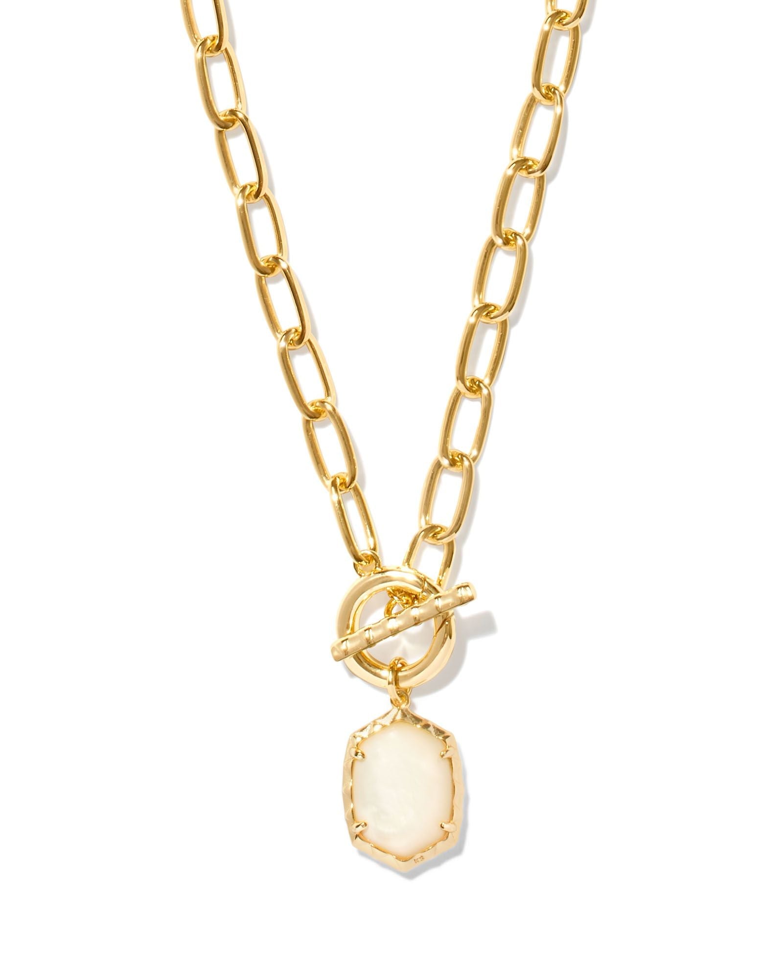 Daphne Link Chain Necklace Gold Ivory MOP - She Chester