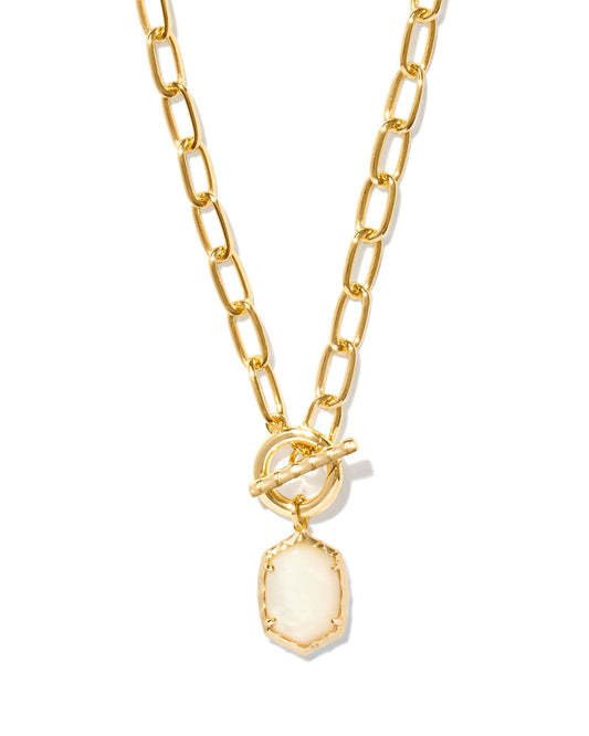 Daphne Link Chain Necklace Gold Ivory MOP - She Chester