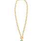 Daphne Link Chain Necklace Gold Light Green MOP - She Chester