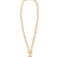 Daphne Link Chain Necklace Gold Light Pink Iridescent Abalone - She Chester