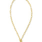 Daphne Link Chain Necklace Gold Variegated Turquoise - She Chester