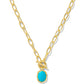 Daphne Link Chain Necklace Gold Variegated Turquoise - She Chester