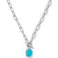 Daphne Link Chain Necklace Rhodium Variegated Turquoise - She Chester