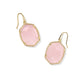 DAPHNE PAVE FRAME DROP EARRINGS GOLD ROSE QUARTZ - She Chester