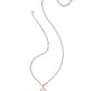 DAPHNE PAVE FRAME SHORT PENDANT NECKLACE SILVER ROSE QUARTZ - She Chester